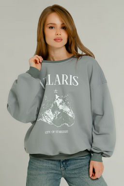 Арт. 15133 Свитшот женский оверсайз 46-52  (4 шт) Цвет:серый