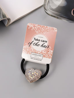 Цена за 12 шт. Резинка для волос «Алдона», мерцание сердце