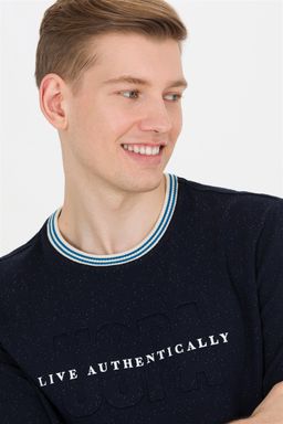 Мужская темно-синяя толстовка с круглым вырезом - U.s. polo assn фото 2