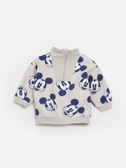 Dik Yaka Mickey Mouse Desenli Polar Erkek Bebek Sweatshirt ve E?ofman Alt? 2li Tak?m - Waikiki фото 3