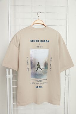 Trendyolmilla Man Tas Bisiklet Yaka K?sa Kol Sehir-Fotograf Bask?l? %100 Pamuklu T-Shirt TMNSS23TS00157  фото 2