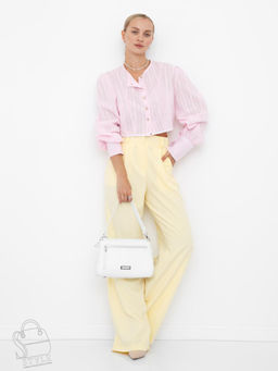 Сумка женская кожаная 1025CH white Polina&Eiterou