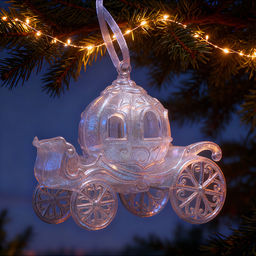 Новогоднее украшение Карета сказочная (11 см)