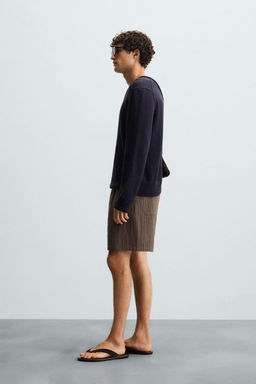 STRIPED REGULAR FIT BERMUDA SHORTS - Zara фото 5