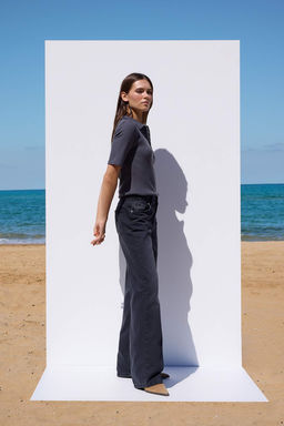 More Sustainable Siyah Rejeneratif Pamuk Normal Bel Wide Leg Jeans TWOAW26JE00219 - Trendyolmilla фото 2