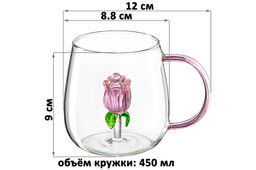 Кружка 450 мл 12*8,8*9 см Роза - Elan gallery фото 2