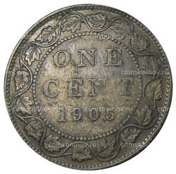 Монета 1 цент 1905 года Канада
