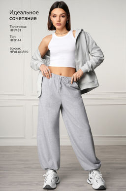 Женские брюки-багги из футера Happyfox фото 28