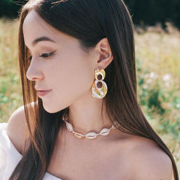 Серьги металл Атмосфера капля в капле, цвет золото - Queen fair фото 2