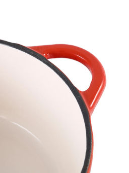 52848 GIPFEL Кастрюля MAJOLICA FLAME 24х17 см / 4,3 л из чугуна с эмалированным покрытием с крышкой. Цвет: оранжевый. - Werner фото 13