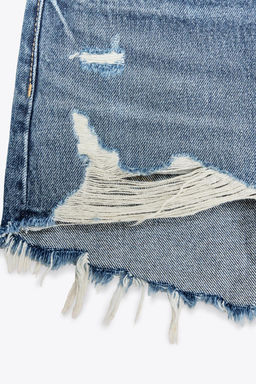 HIGH-WAIST CURVED DENIM SHORTS - Zara фото 31