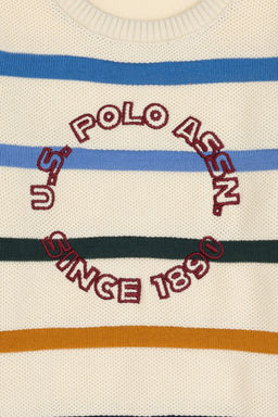 Erkek _ocuk Krem Bisiklet Yaka Kazak - U.s. polo assn фото 8