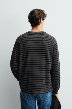 CHECK TEXTURED T-SHIRT - Zara фото 3