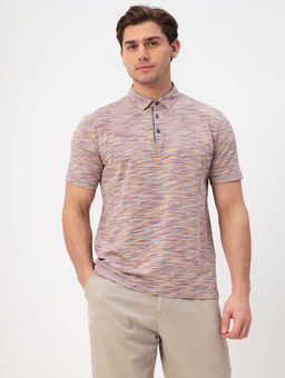 Джемпер мужской с воротником поло короткий рукав GREG G144-KM1246T-OR1040 (оранжевый)  фото 6