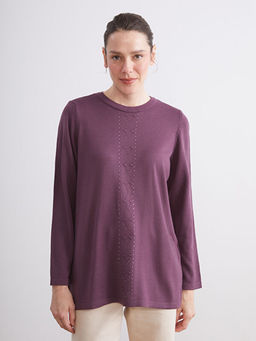 Bisiklet Yaka Ta?l? Kad?n Triko Kazak