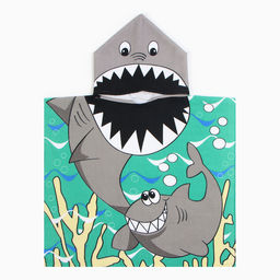 Полотенце-пончо детское махровое Крошка Я Акулы 60*120см, 100% пэ, микрофибра