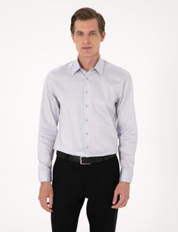 Gri Slim Fit Uzun Kollu Basic G_mlek - Pierre cardin фото 3