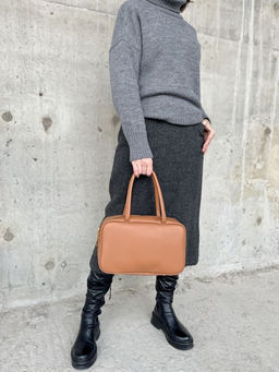 Женская кожаная сумка бочонок 1003 Браун