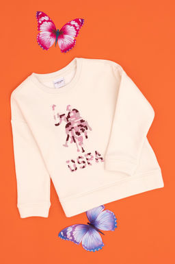 Кремовый свитшот для девочки Неожиданная скидка в корзине