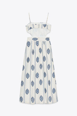 MIDI DRESS WITH CUT-OUT EMBROIDERY - Zara фото 9