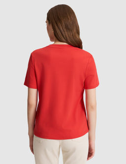 K_rm_z_ Regular Fit Bisiklet Yaka Basic Ti__rt