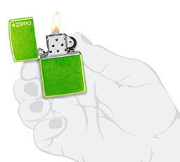 Зажигалка ZIPPO Логотип с кислотным зеленым покрытием | Lurid 24513ZL  фото 5