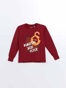 Bisiklet Yaka Galatasaray Bask?l? Uzun Kollu Erkek ?ocuk Pijama Tak?m? - Waikiki фото 2