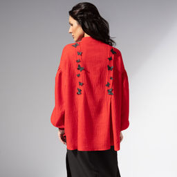 Рубашка нарядная, Нежный шум (красная) - Charutti фото 5