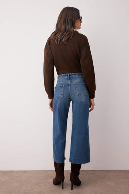 Mavi Normal Bel Comfort Pacas? Kesikli Culotte Jeans TWOAW26JE00046 - Trendyolmilla фото 4