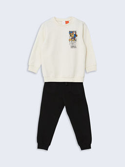 Paw Patrol Bask?l? Erkek ?ocuk Sweatshirt ve E?ofman Alt 2li