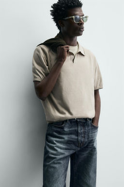 CONTRAST RIB KNIT POLO SHIRT - Zara фото 14