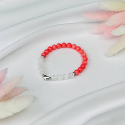 Браслет детский из Коралла и Селенита 15,5 см - Радуга самоцветов фото 2