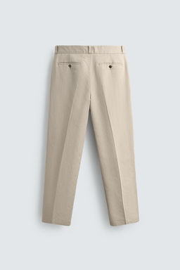 PANTAL?N CHINO STRAIGHT FIT ALGOD?N - LINO / Beige vigor?