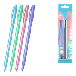 Набор ручек шар. ErichKrause "Neo Stick Pastel" 4шт., синие (54526) 0.7мм, пастельный корпус в ассорт.