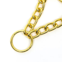 Ошейник - полуудавка металлический двухрядный, 50 см, толщина проволоки 2,5 мм, золотистый - Пижон фото 4