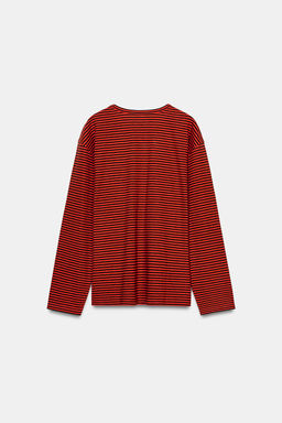 CAMISETA RAYAS ALGOD?N Y LINO / Rojos - Zara фото 6