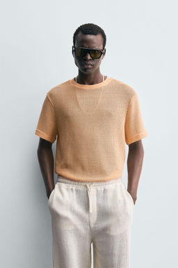 OPEN TEXTURED T-SHIRT - Zara фото 2