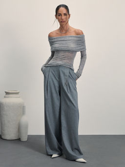 Широкие брюки с защипами с шерстью в составе / Zarina