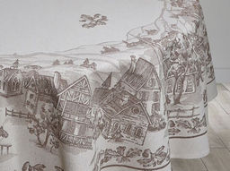 Скатерть 07с24-ЯК D-170 "Американская деревня" цв. коричневый