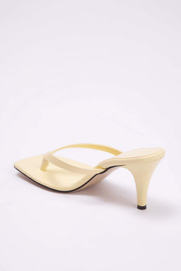 Trendyolmilla Shoes Siyah Kare Burun Parmak Aras? Kad?n Ince Topuklu Terlik TAKSS25TO00096  фото 4