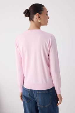 Wardrobe Essentials Pembe Merserize Gorunumlu Ince Basic Triko Kazak | TWOAW26KZ00081 - Trendyolmilla фото 4