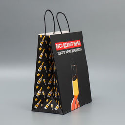 Пакет подарочный крафтовый Шампанское, 28 32 15 см - Дарите счастье фото 2