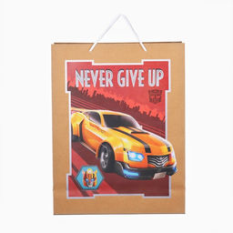 Пакет подарочный крафт Happy Birthday, 40×31×11.5 см, Трансформеры