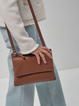 Сумка кожаная на плечо кросс-боди Deboro 31069 коппер