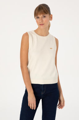 Kad_n Krem Bisiklet Yaka S_veter