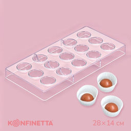 Форма для конфет и шоколада KONFINETTA Полусфера, 28?14 см, 15 ячеек, прозрачная