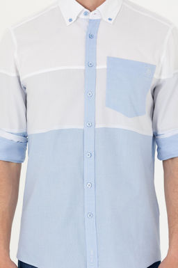 Мужская синяя рубашка с длинным рукавом - U.s. polo assn фото 6