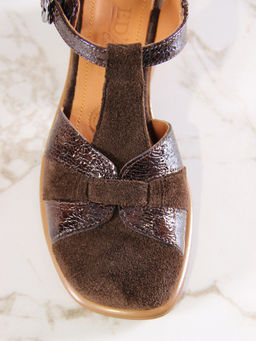 Босоножки 5038.23663bе.Коричневая замша+коричевый наплак