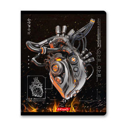 Светоч 96ТЕТк-007 Тетрадь ученическая общая, матовая ламинация + тиснение серебряной фольгой, A5 96 л. на скобе 60 г/кв.м , белизна 100 % 5 шт. клетка 000779 Железное сердце фото 4