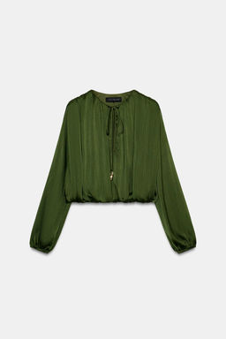 SATIN BALLOON BLOUSE - Zara фото 12